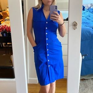 Manfred Thierry Mugler Fitted Blue Dress